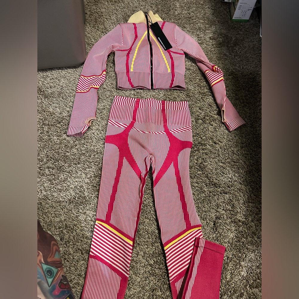 Striped Pink and Yellow Track Pants & Joggers